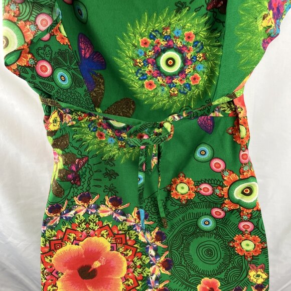 Desigual Green Floral Island Boho Blouse Women's Size S - Picture 6 of 11
